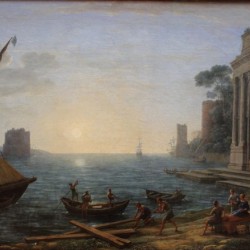 A Seaport at Sunrise